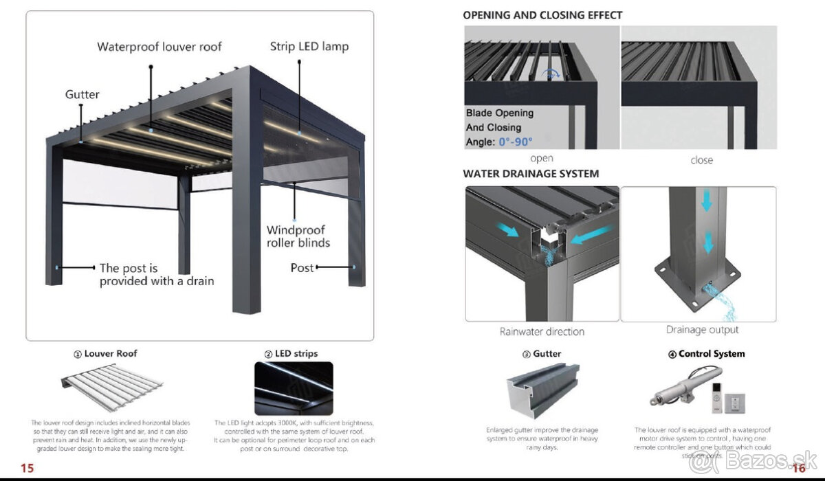 Bioklimaticka pergola 6x3m - 2