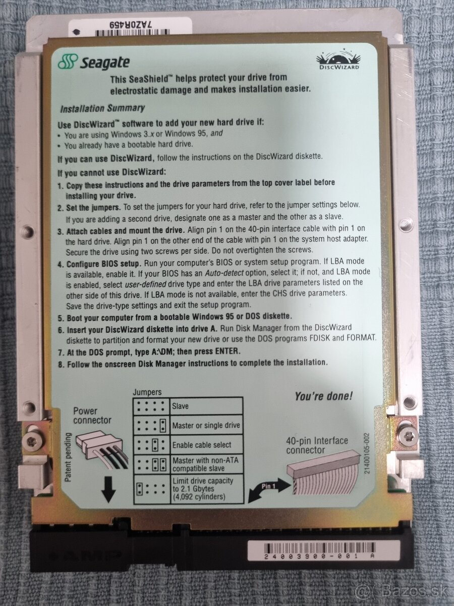Retro HDD seagate medalist 8,6gb - 2