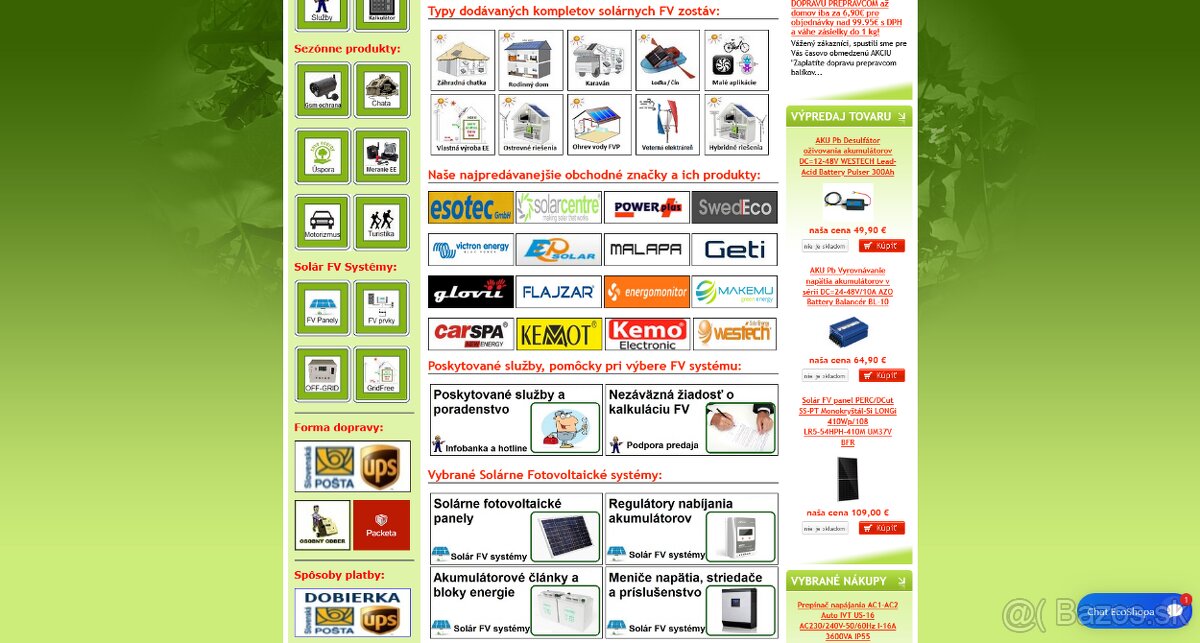 Predám zabehnutý eshop s fotovoltaikou ecoshopa - 2