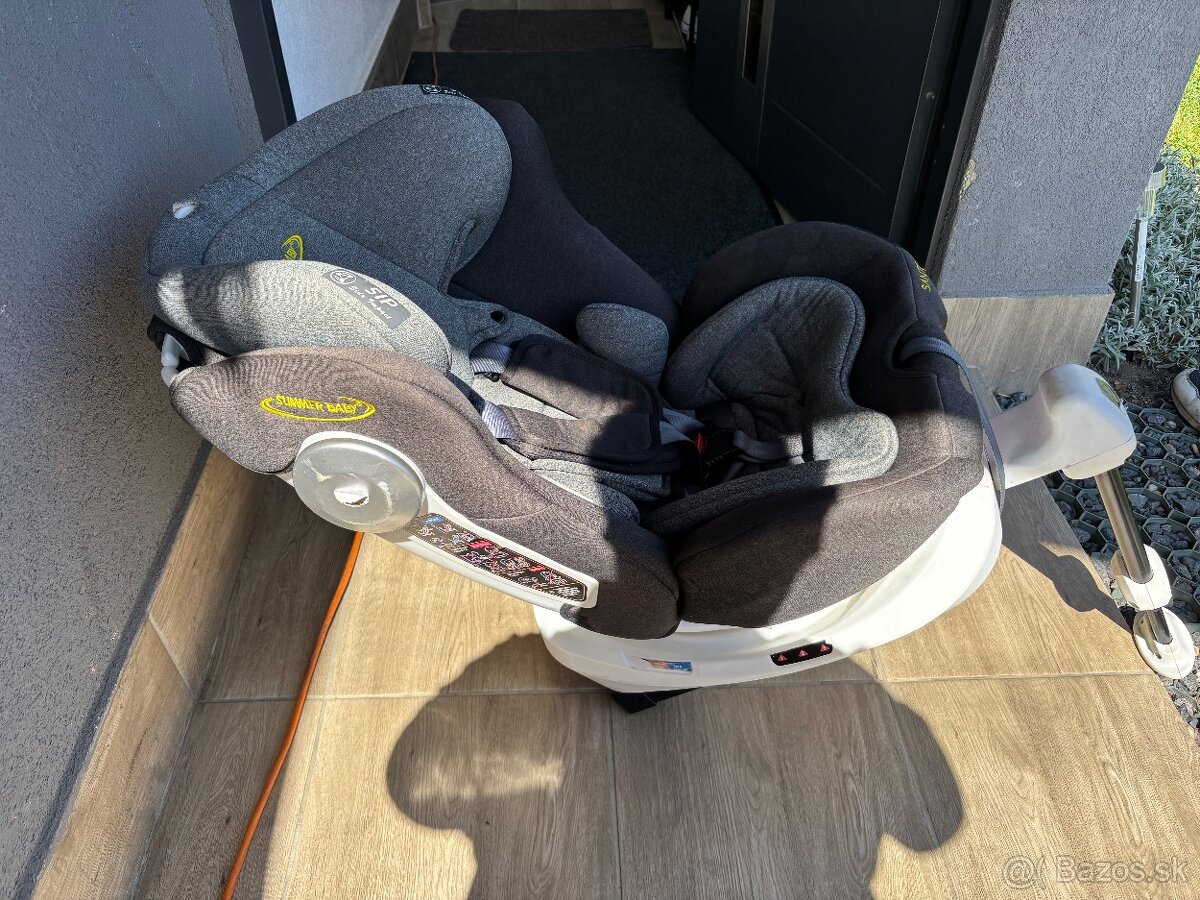 Detská otočná 360 stupňová autosedačka s isofixom a nohou - 2