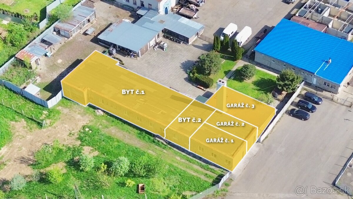 Byty, kancelárie, garáže a pozemok - 2