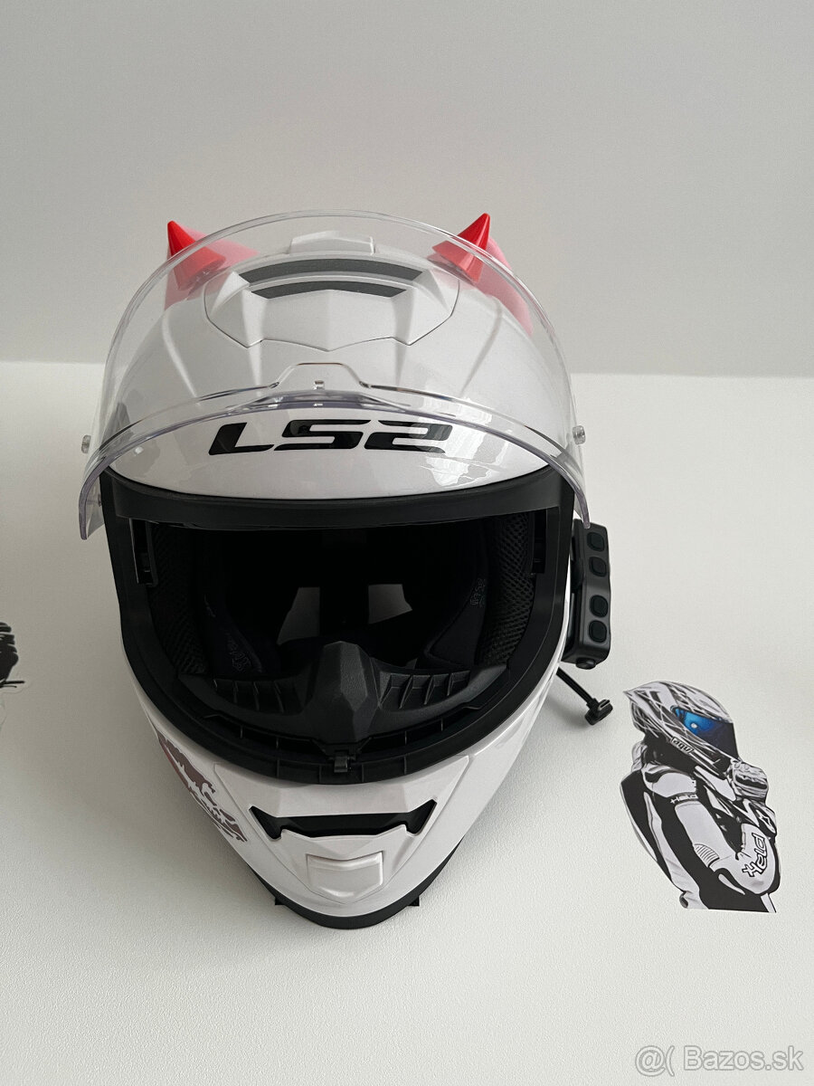 prilba LS2 FF800 Storm II Solid White + intercom - 2