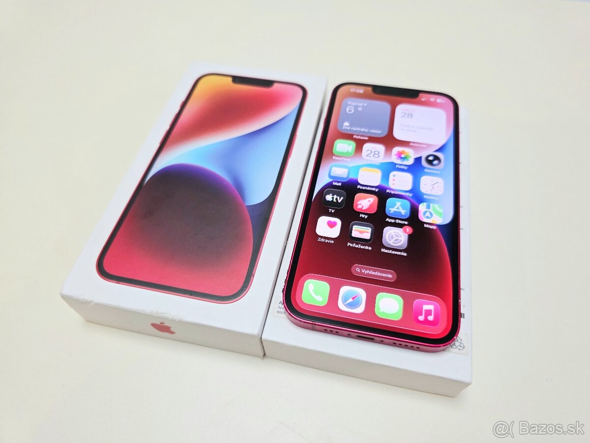 APPLE IPHONE 14 128GB RED BATERKA 100% - 2