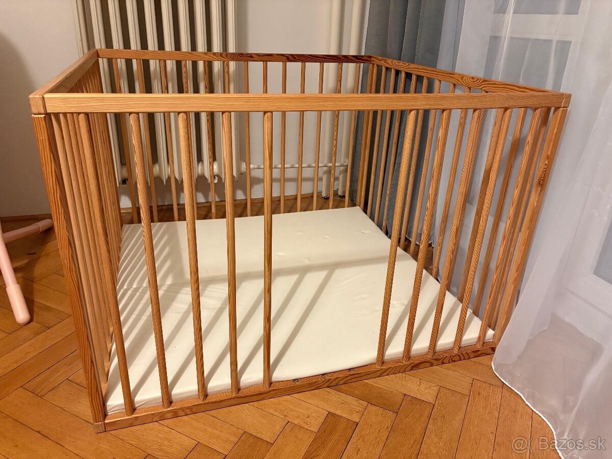 Detská ohrádka drevená 100x100 cm - 2