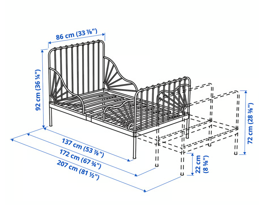 Detská rastúca kovová posteľ Ikea - 2