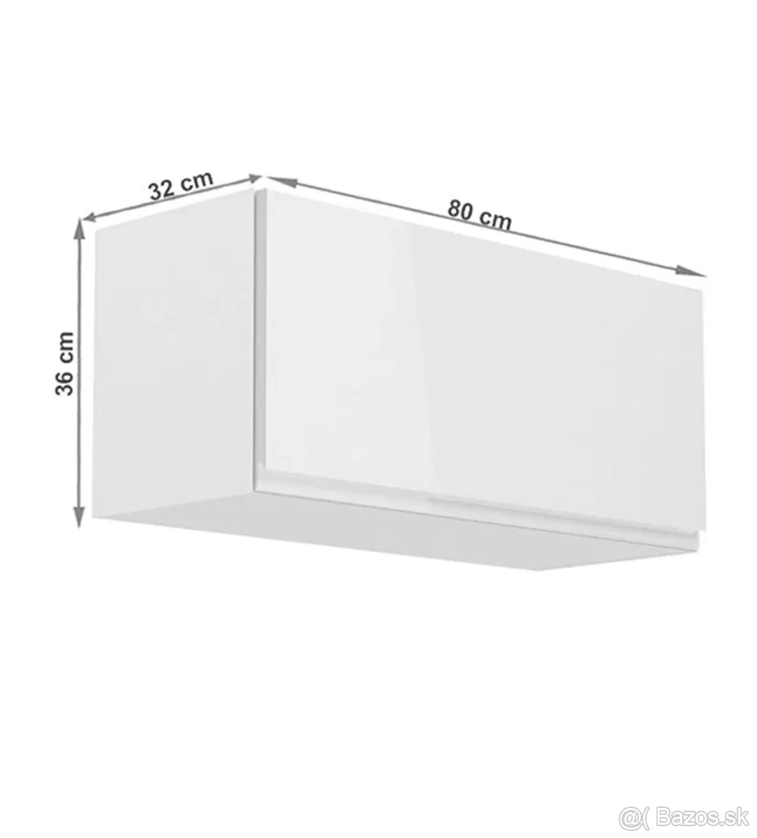 Horná kuchynská skrinka G80K Aurellia (biela + biely lesk) - 2