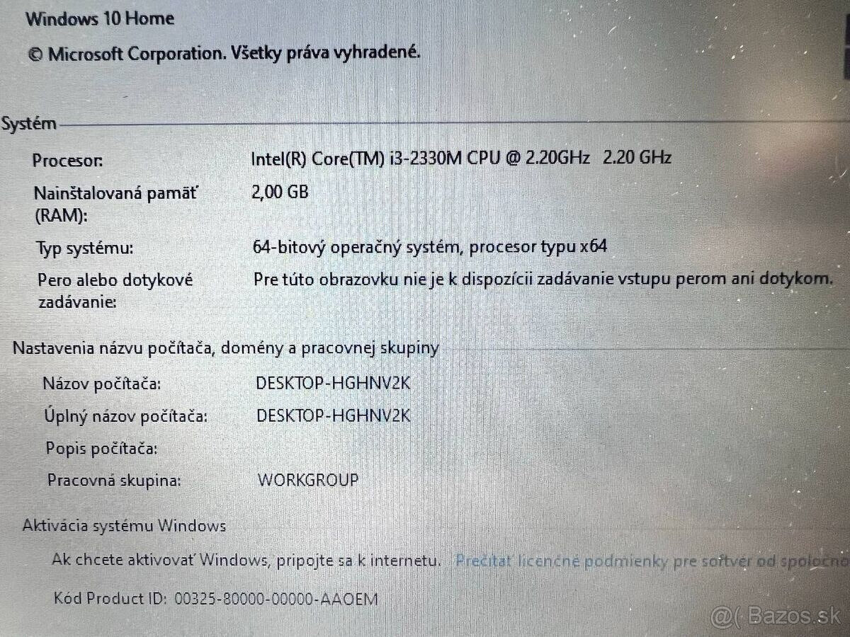 Predám funkčnú použitú matičnú dosku do notebooku HP 4330s. - 2