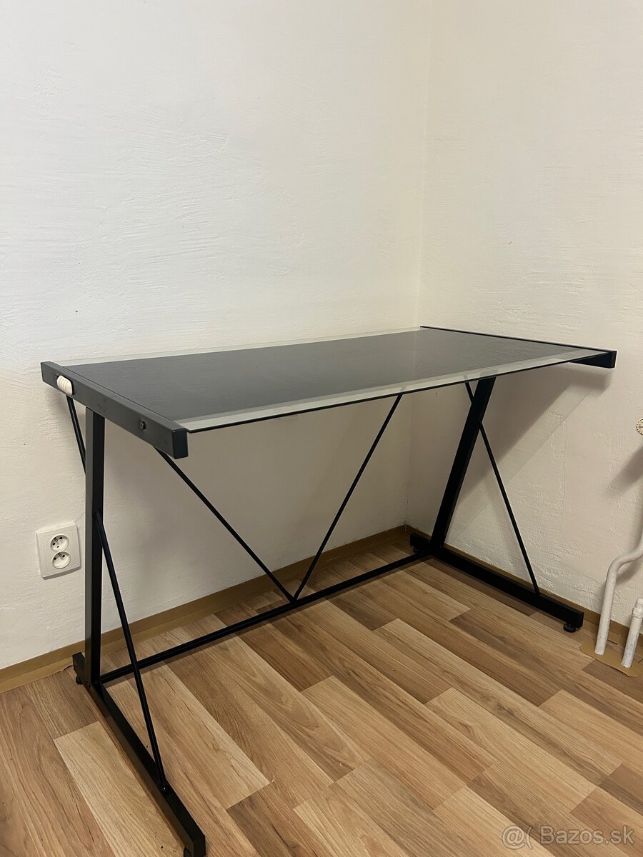 Čierny sklenený písací stôl - 2