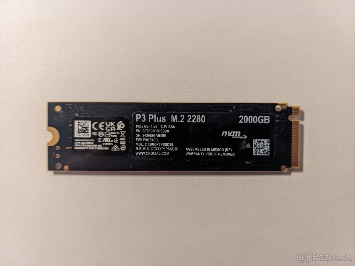 Crucial P3 Plus 2TB, M.2 2280, NVMe - 2