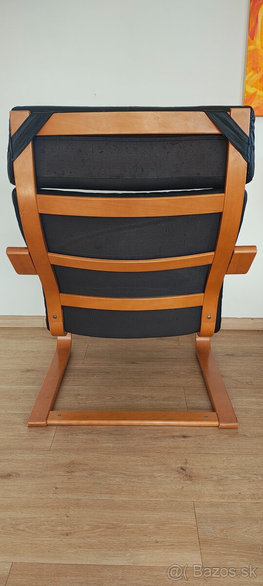 ZĽAVA Málo používané kožené kreslo Poang - najvýhodnejšie - 2