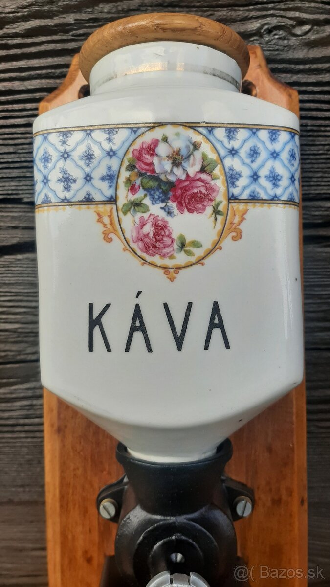 Starožitný, nástenný mlynček na kávu Leinbrock Ideal. - 2