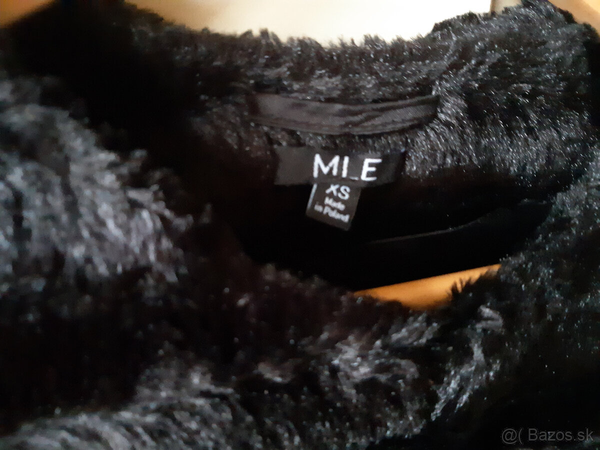 MLE Collection čierny kožuch umelý XS - 2