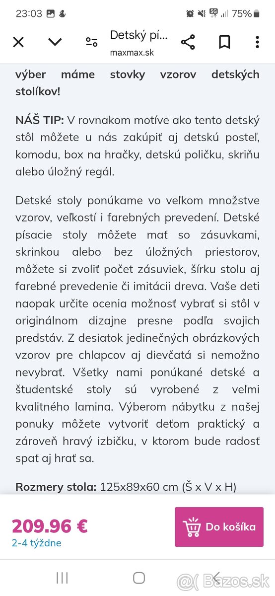 Pisaci stol biely - 2