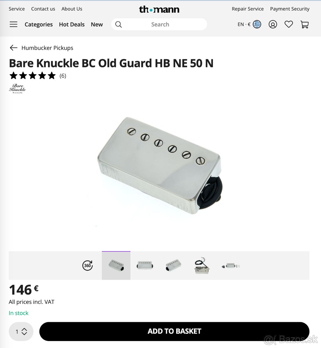 Bare Knuckle Boot Camp Old Guard HB set pickup snímač UK - 2