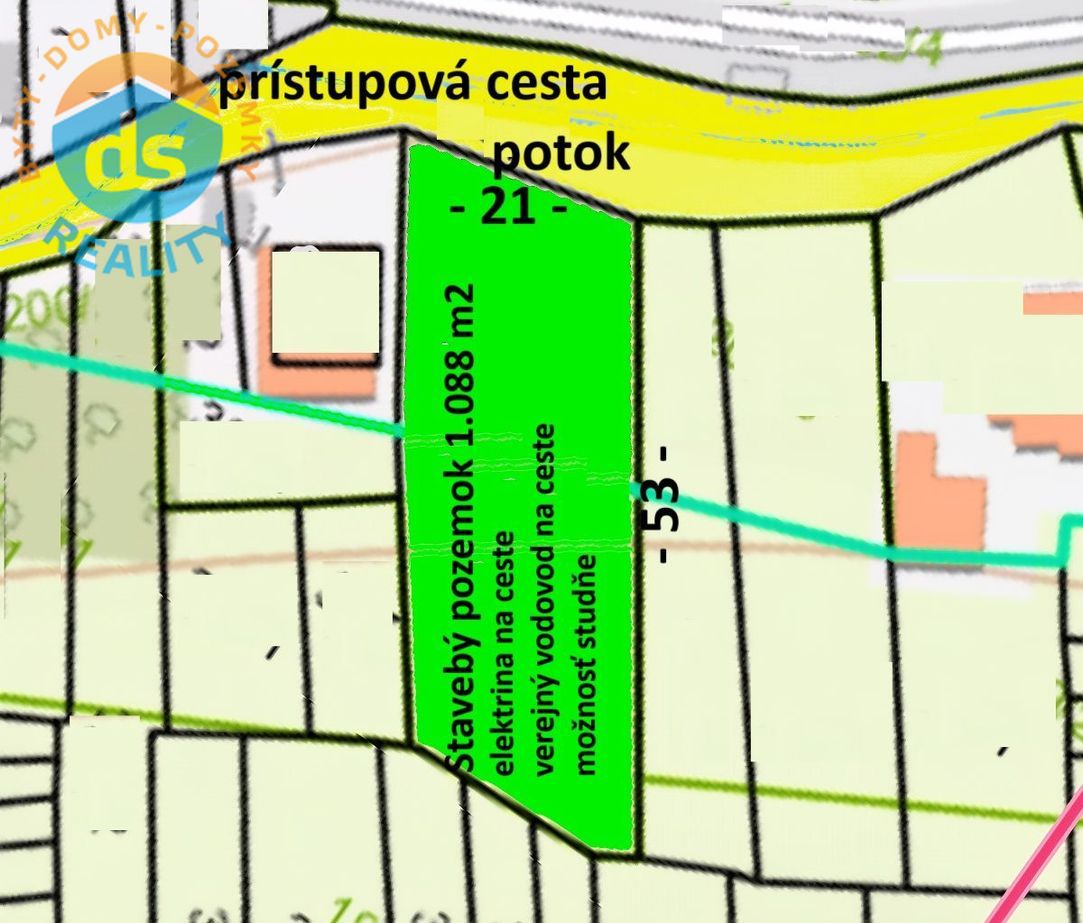 Na predaj stavebný pozemok o celkovej výmere 1.088 m2, Dolná - 2