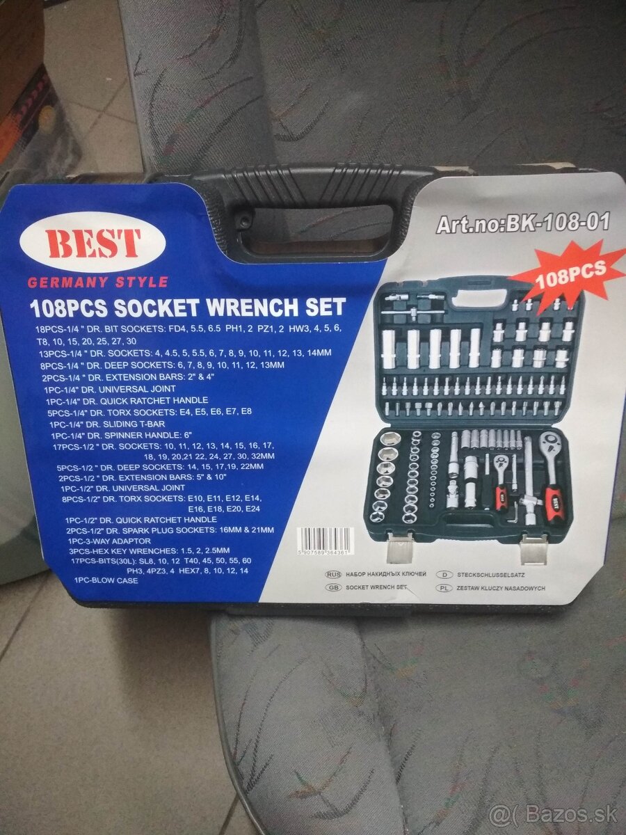 Gola sada 108 dielna z chróm vanádiovej ocele-nová - 2