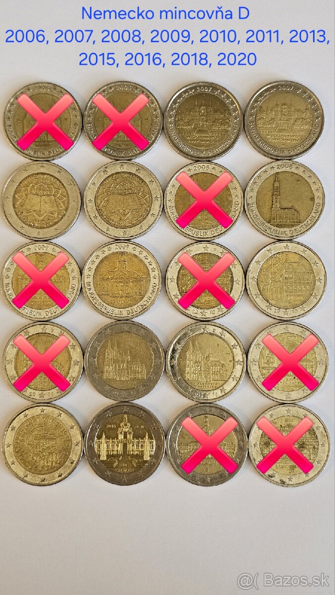 Obehové pamätné 2€ mince EÚ - 2