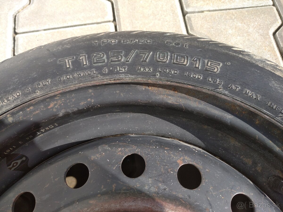 Predám dojazdové koleso, rezervu 125/70 D15. - 2