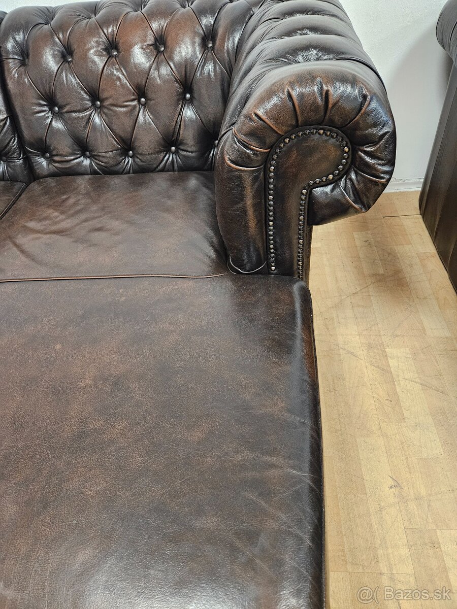 CHESTERFIELD ŠTÝL,KOŽENÁ V TOP STAVE - 2