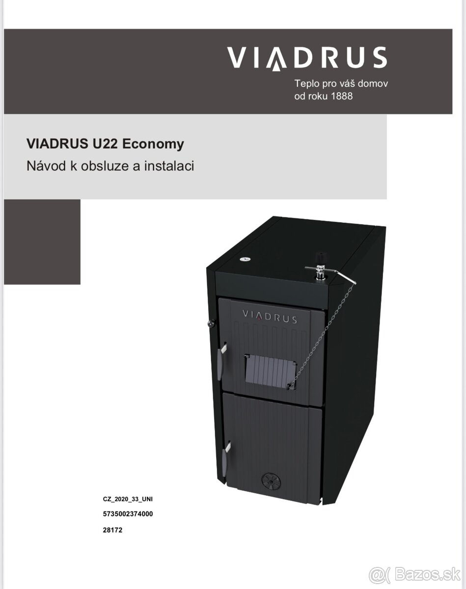 Predám kotol Viadrus U 22 Economy, 30kW - 2