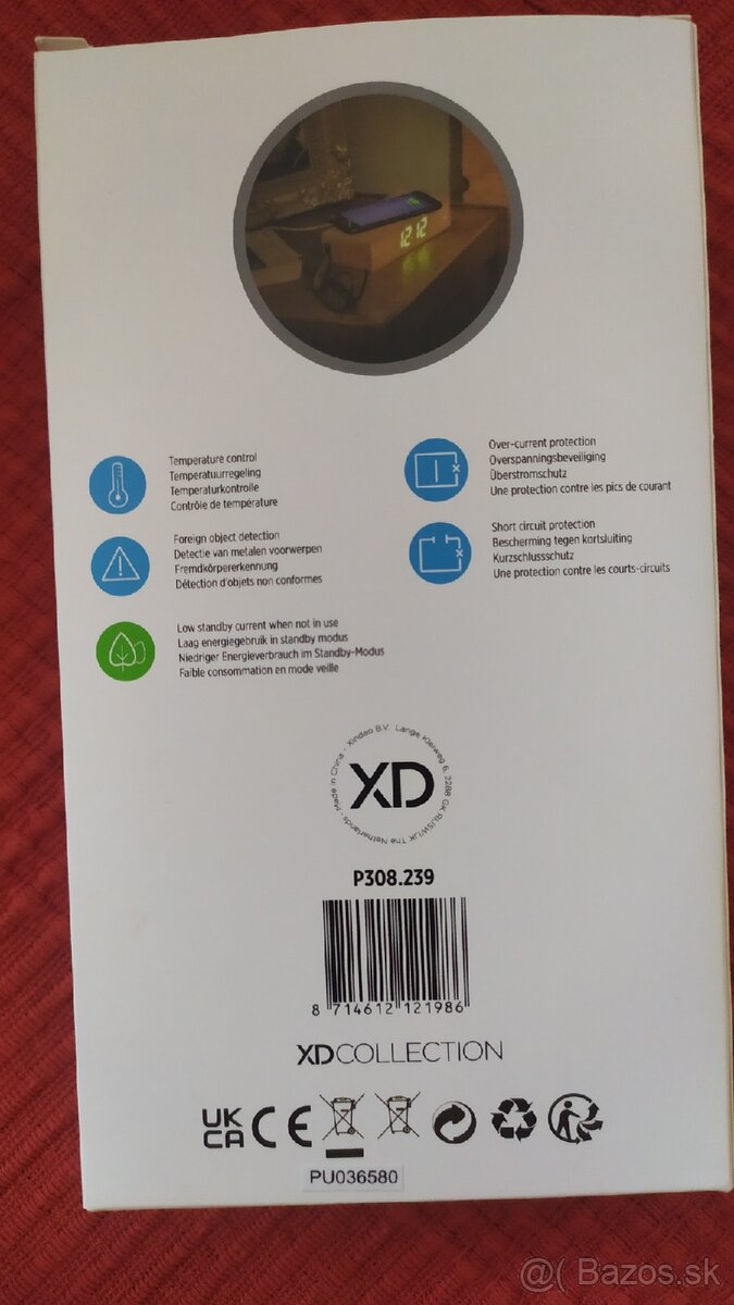 Bambusový budík s nabíjaním 5W - 2