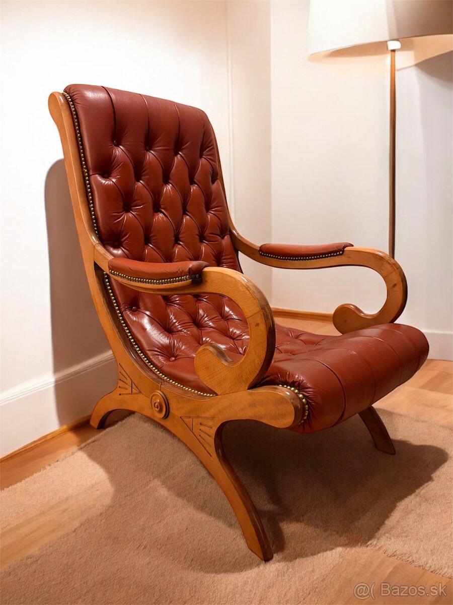 Luxusné pohodlné kreslo v štýle Chesterfield, V92xH85xS61 - 2