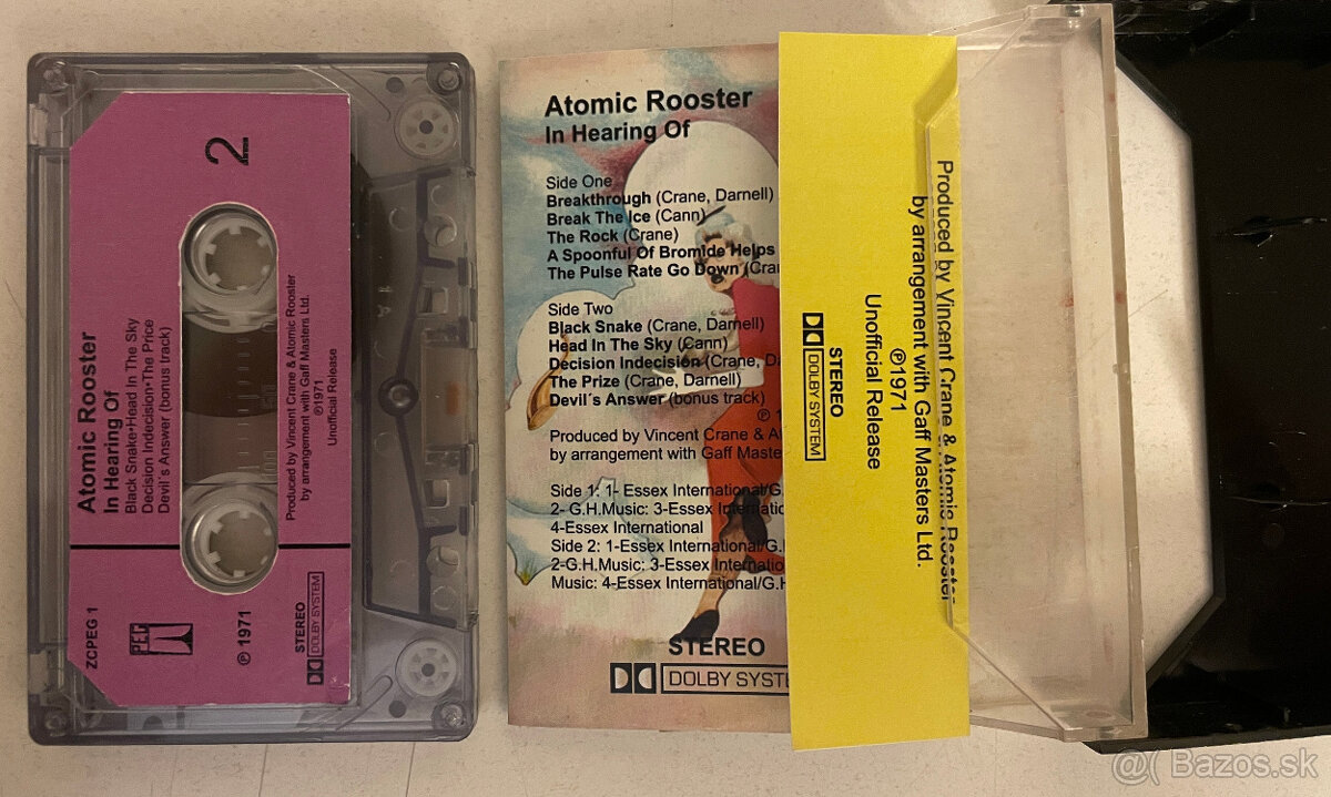 MC kazety, ceny v zozname - 2