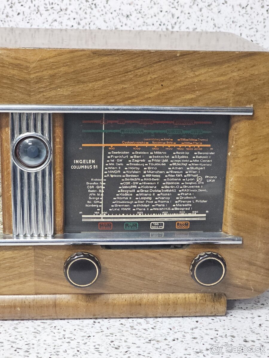 ☆ Starožitné elektronkové radio INGELEN COLOMBUS 51W - 2
