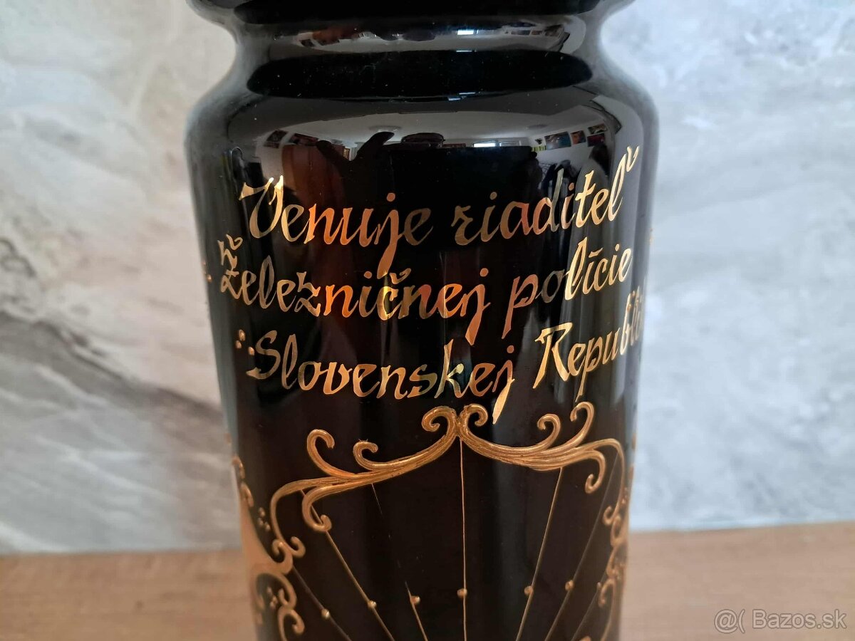 Nadherna VAZA / novoborske sklo / s venovanim – - 2