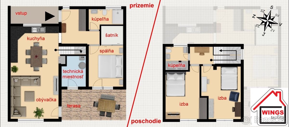Novostavba rodinného radového domu v Sereď, Nezábudková ul. - 2