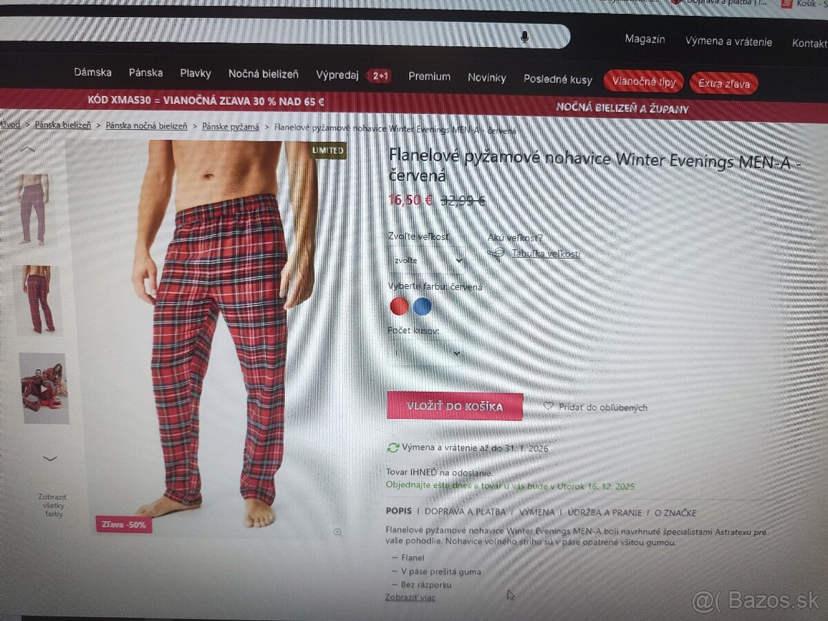 Pyžamové nohavice zn.Astratex v.XL - 2