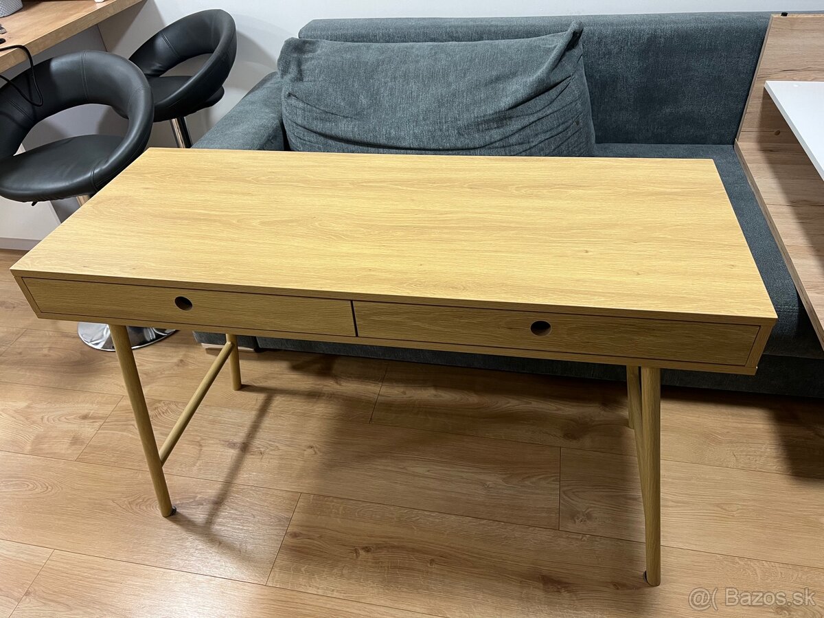 Písací stôl LINDVED – farba prírodného duba - 2