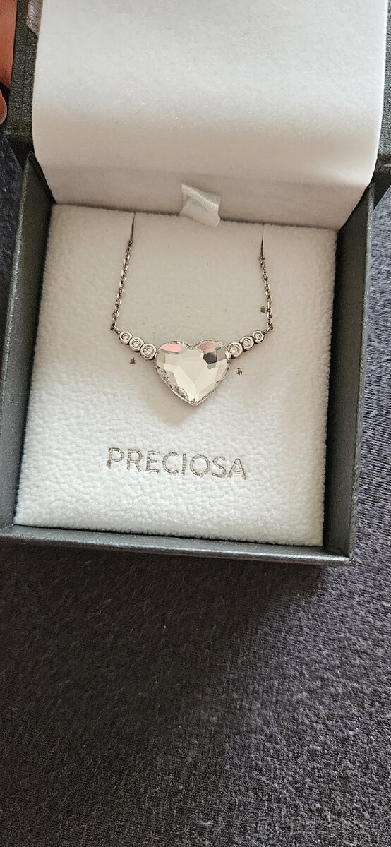 Preciosa srdce crystals náhrdelník strieborný - 2