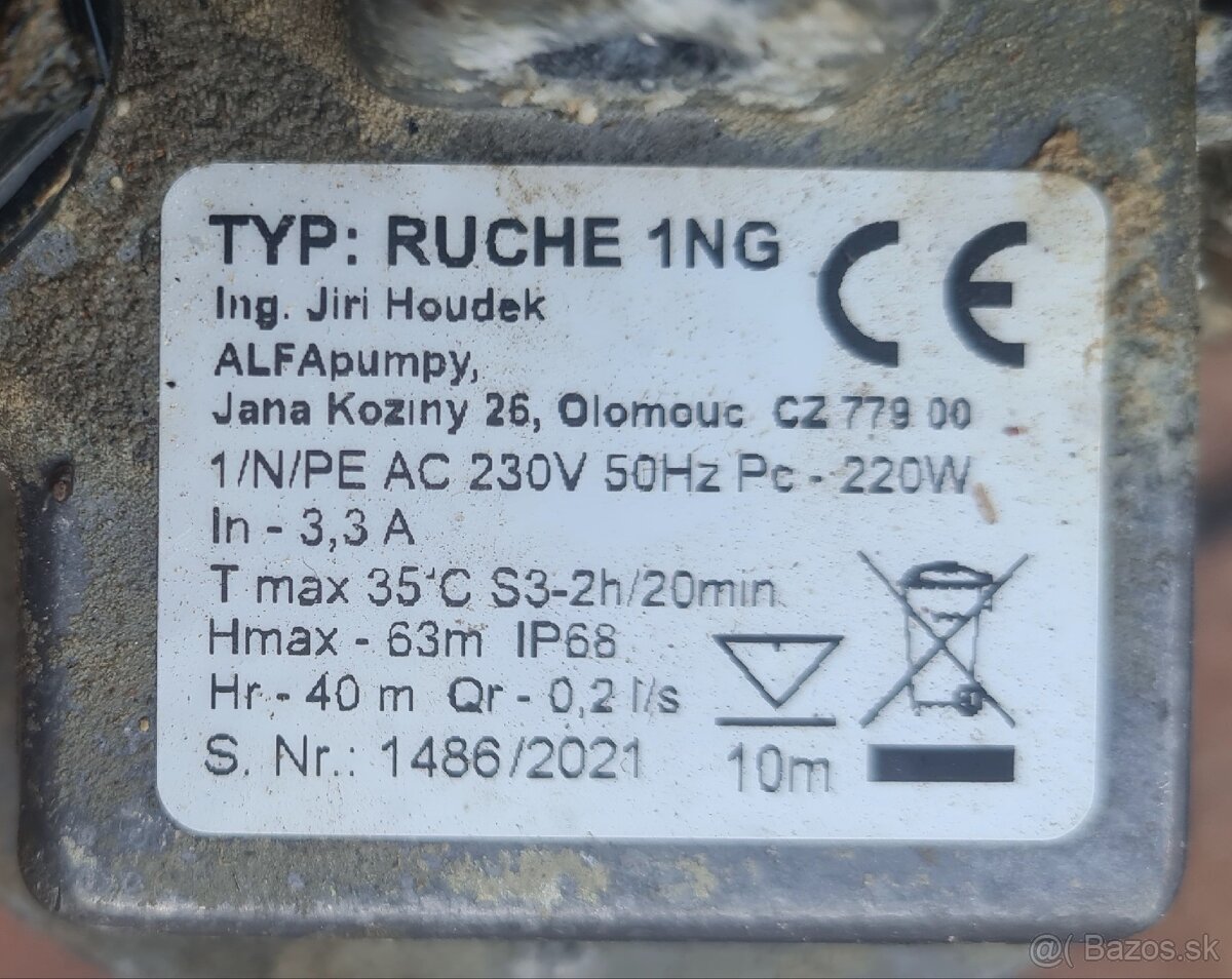 Ponorné čerpadlo vibračné RUCHE 1NG - 2