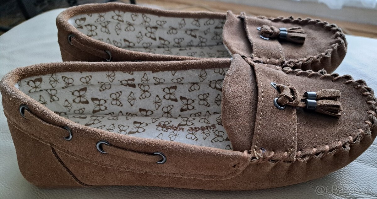 Mokasiny kozene velkost 38 - 2