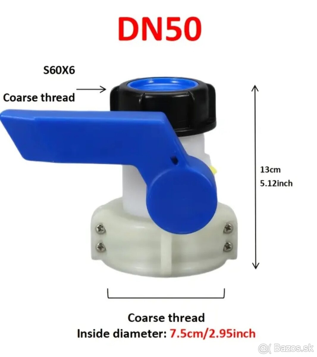 ventil na IBC nádrž 75 mm - 2