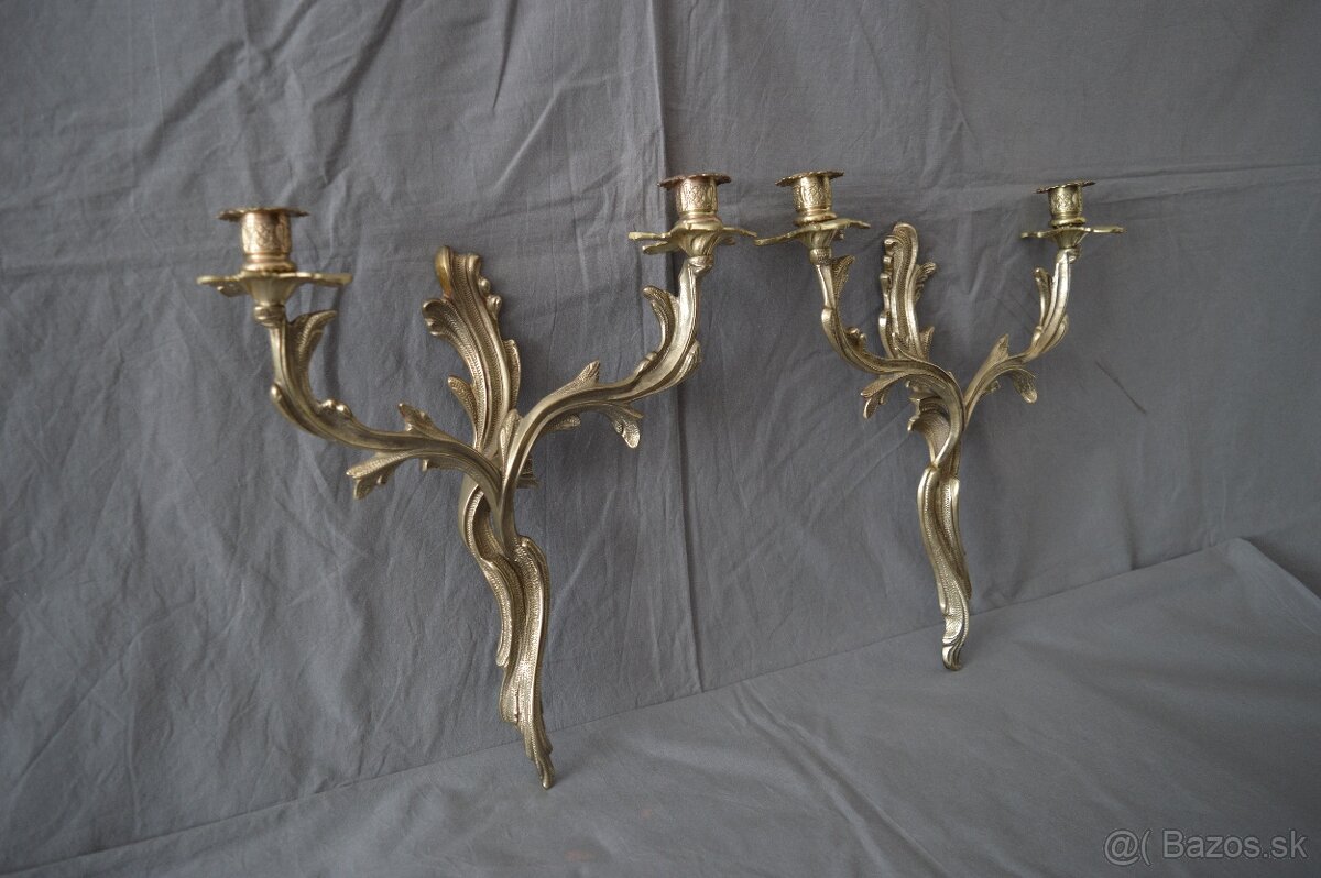 Mosadzné nástenné svietniky - 2