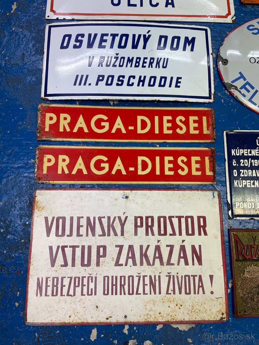 Smaltovane plechove cedule tabulky ČSR ČSSR - 2