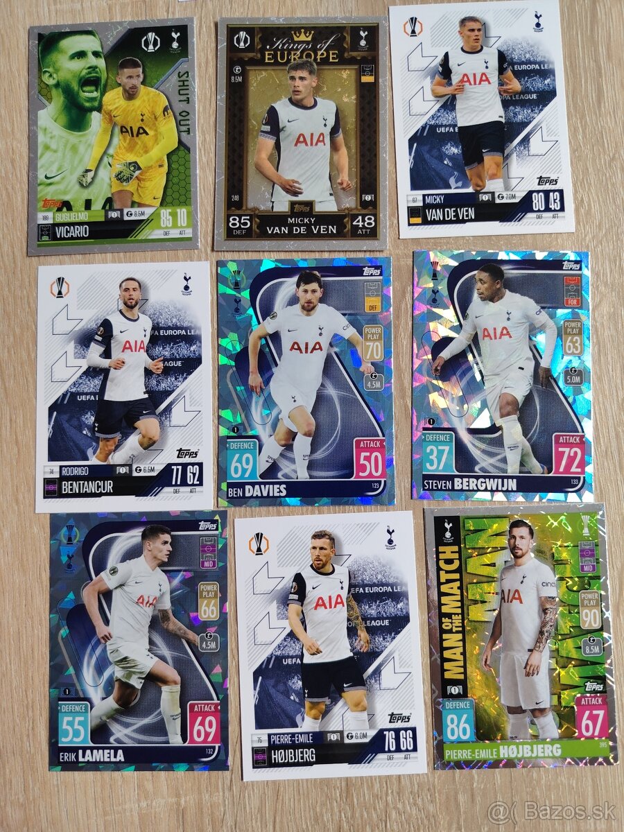 Tottenham - futbalové kartičky - 2