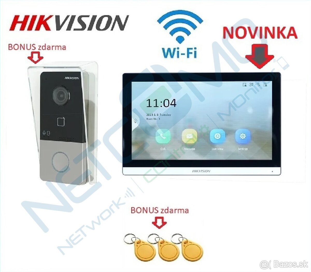 Videovrátnik HIKVISION DS-KV6113-WPE1 s novým typom monitora - 2