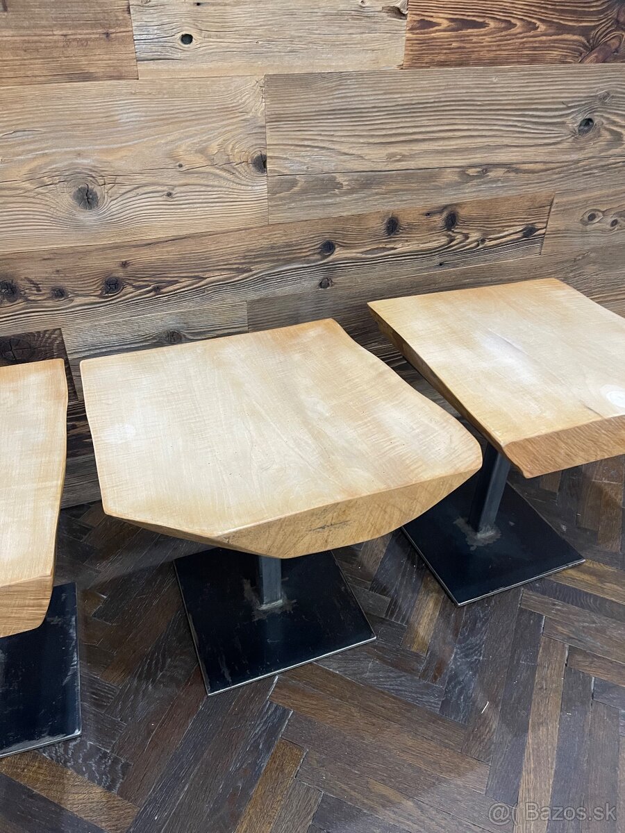 Masívne stolíky na železnej konštrukcii - 2