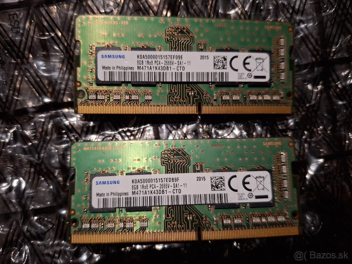 set 2x 8GB ddr4 notebook / SO dimm SAMSUNG - 2