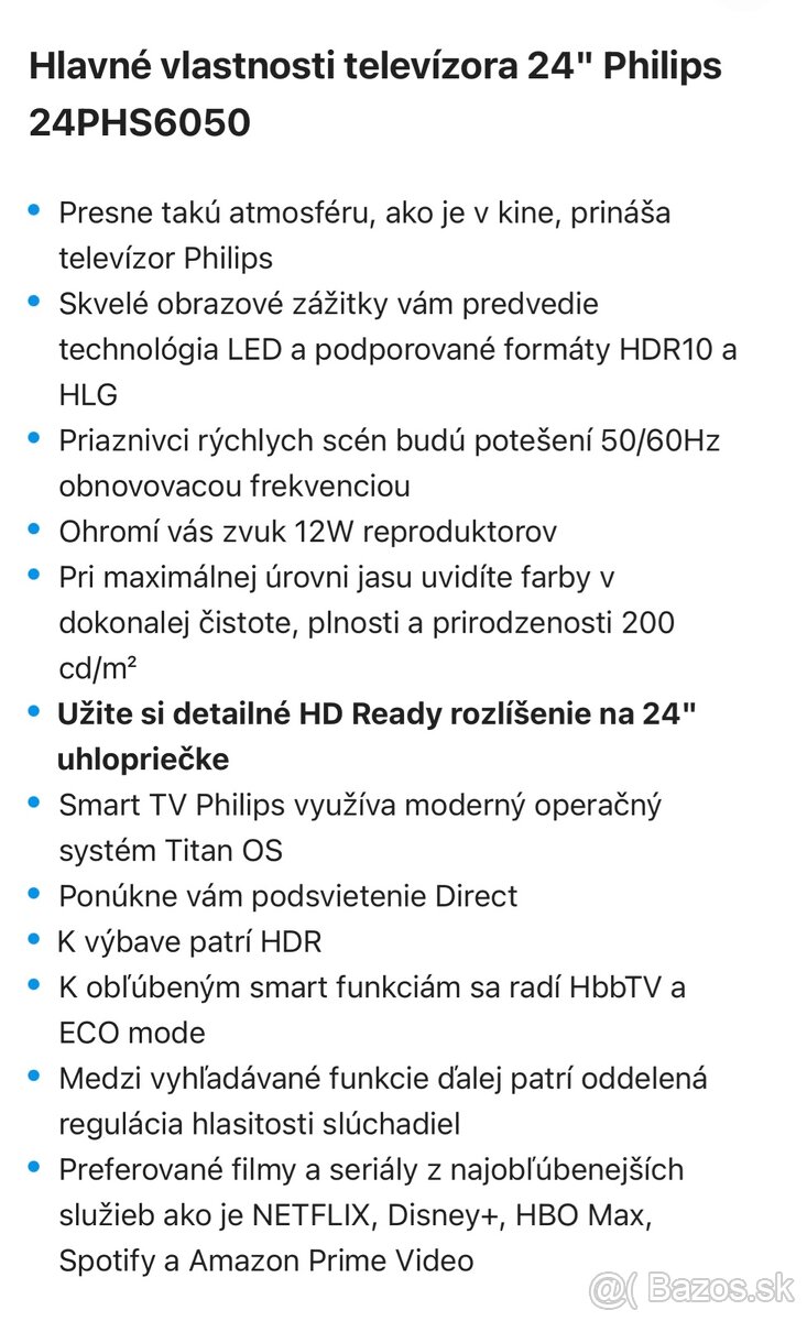 24’’ Philips 24PHS6050 - 2