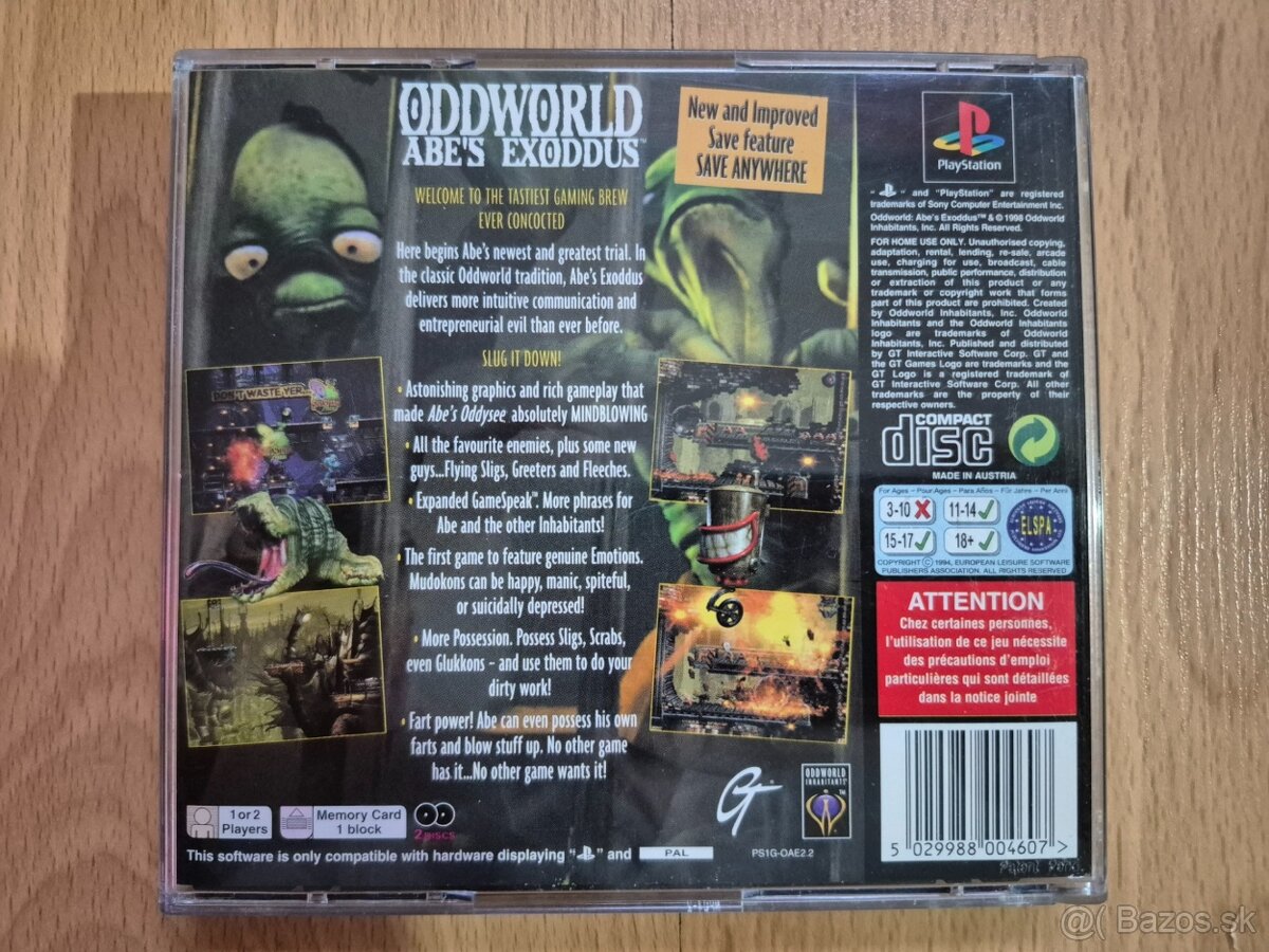 Predám hru na PS1 Oddworld Abe's Exuddus - 2