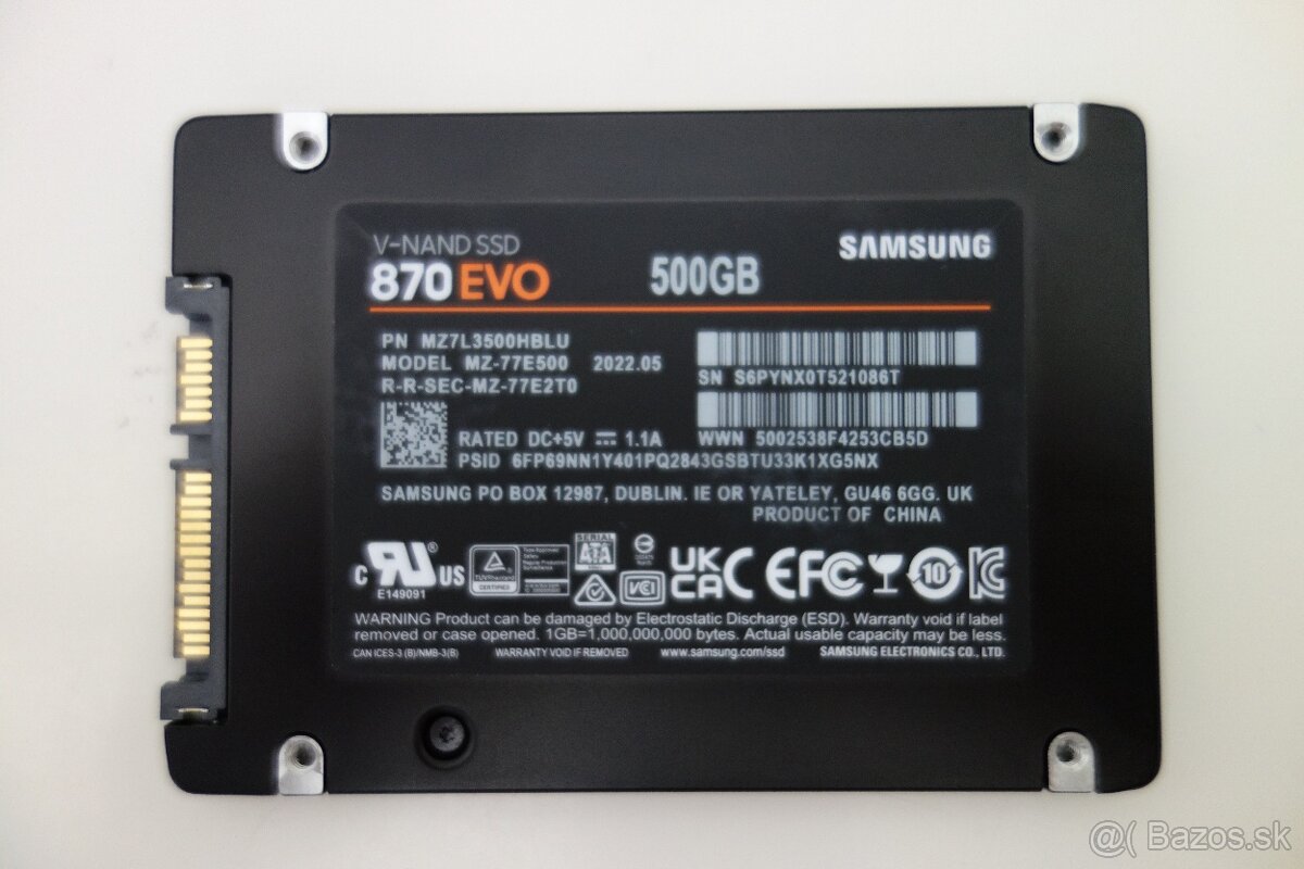 500GB SSD SAMSUNG 870 Evo 2.5" SATA - 2