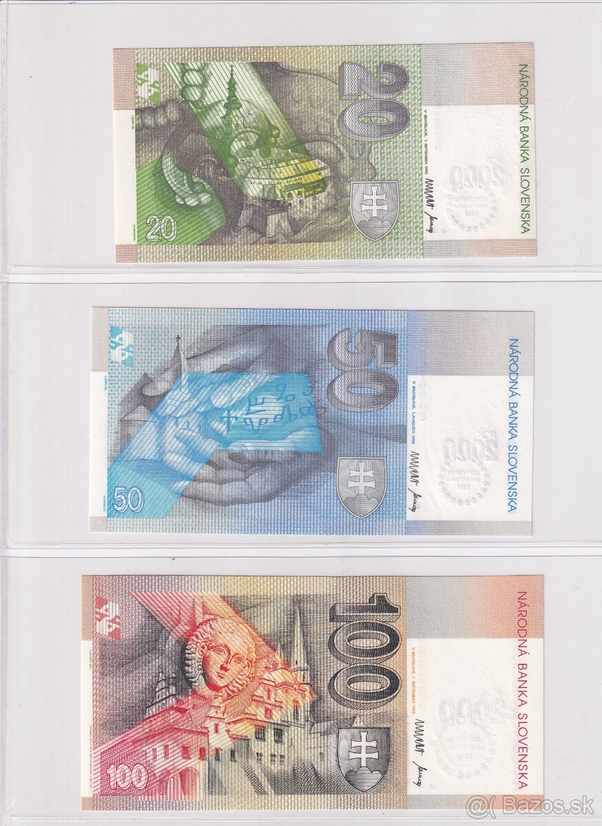 Sada Slovensko Bimilénium 20+50+100Sk UNC - 2