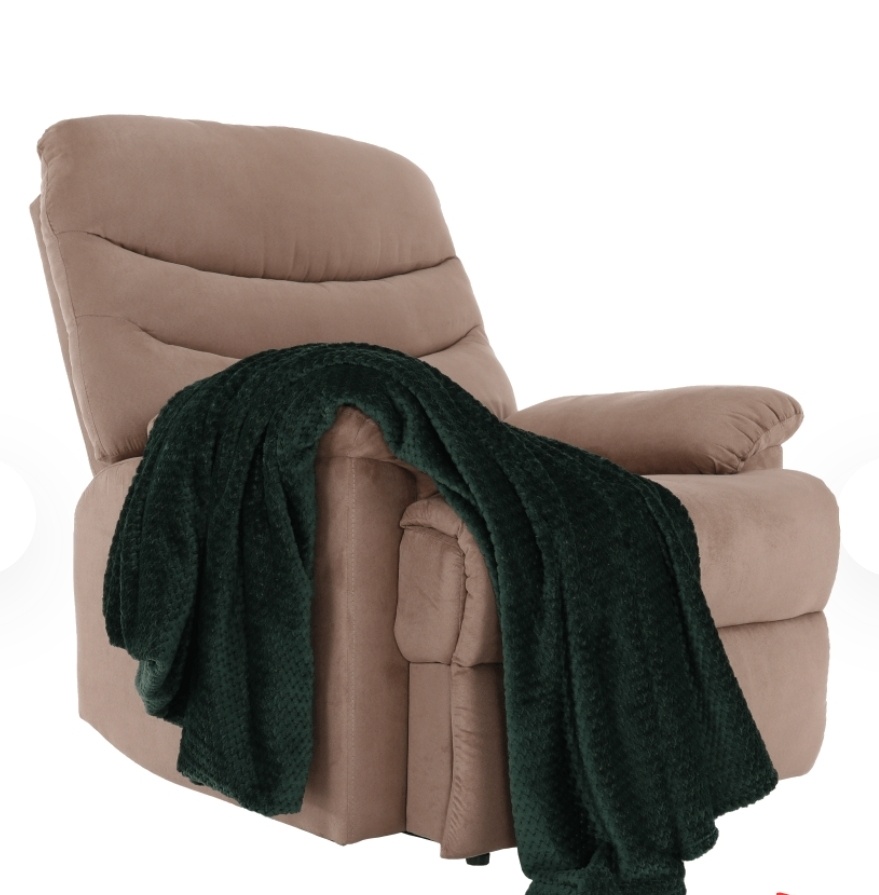 Masážne polohovacie kreslo, sivobéžová Taupe látka, LAMBERT - 2