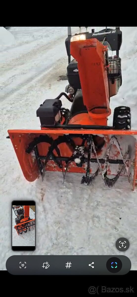 Predám snežný frézu, Šírka radlice 85cm - 2