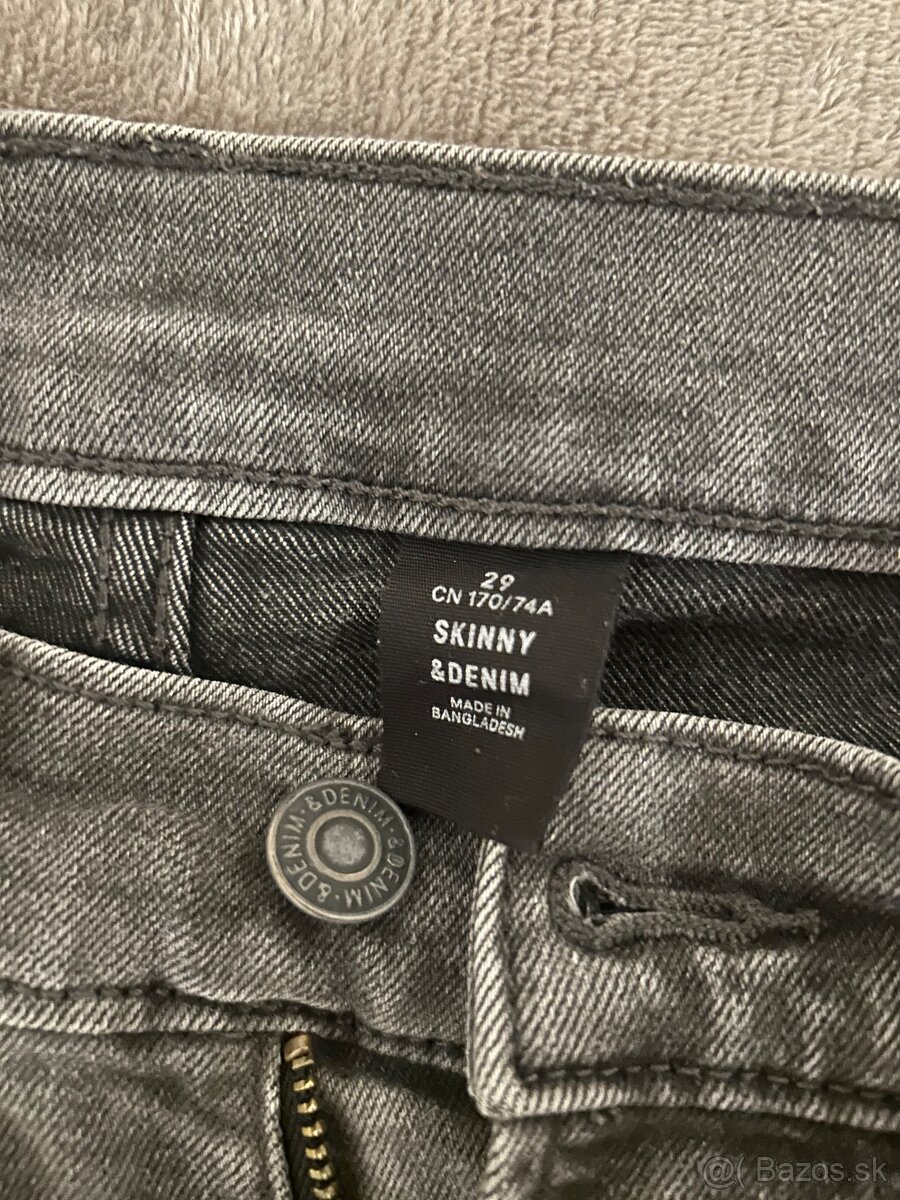 Tmavé rifle skinny denim - 2