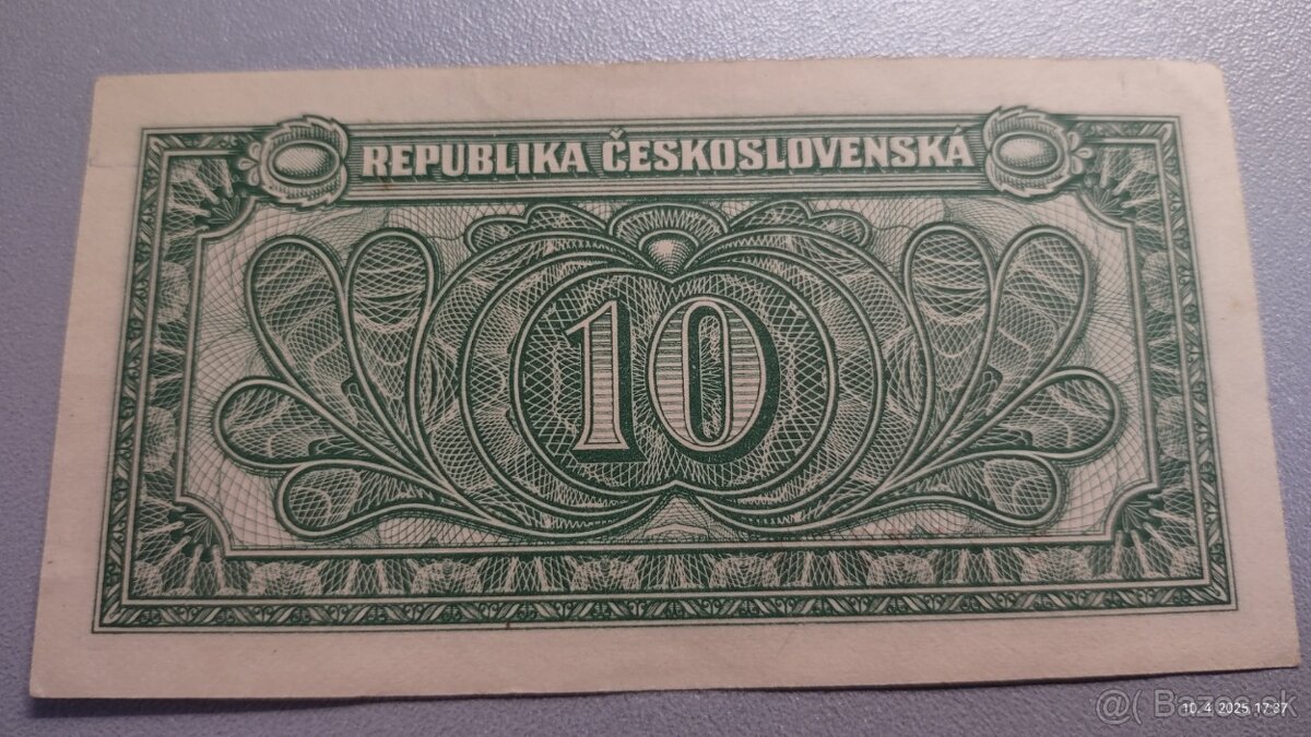 10 Kčs Československých 1950 - 2